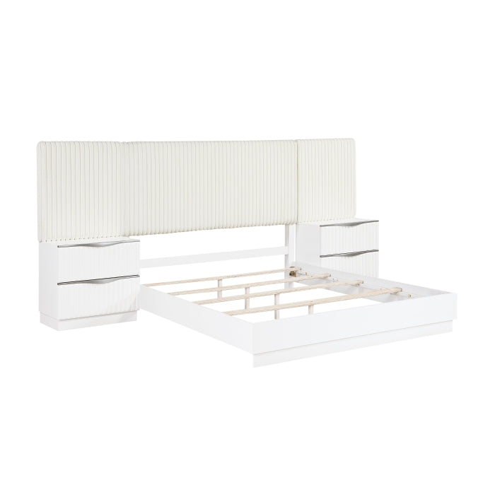 Linea White Queen Wall Bed 5pc Bedroom Set