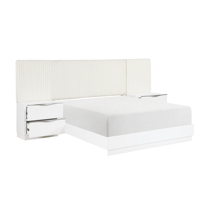 Linea White Queen Wall Bed 5pc Bedroom Set