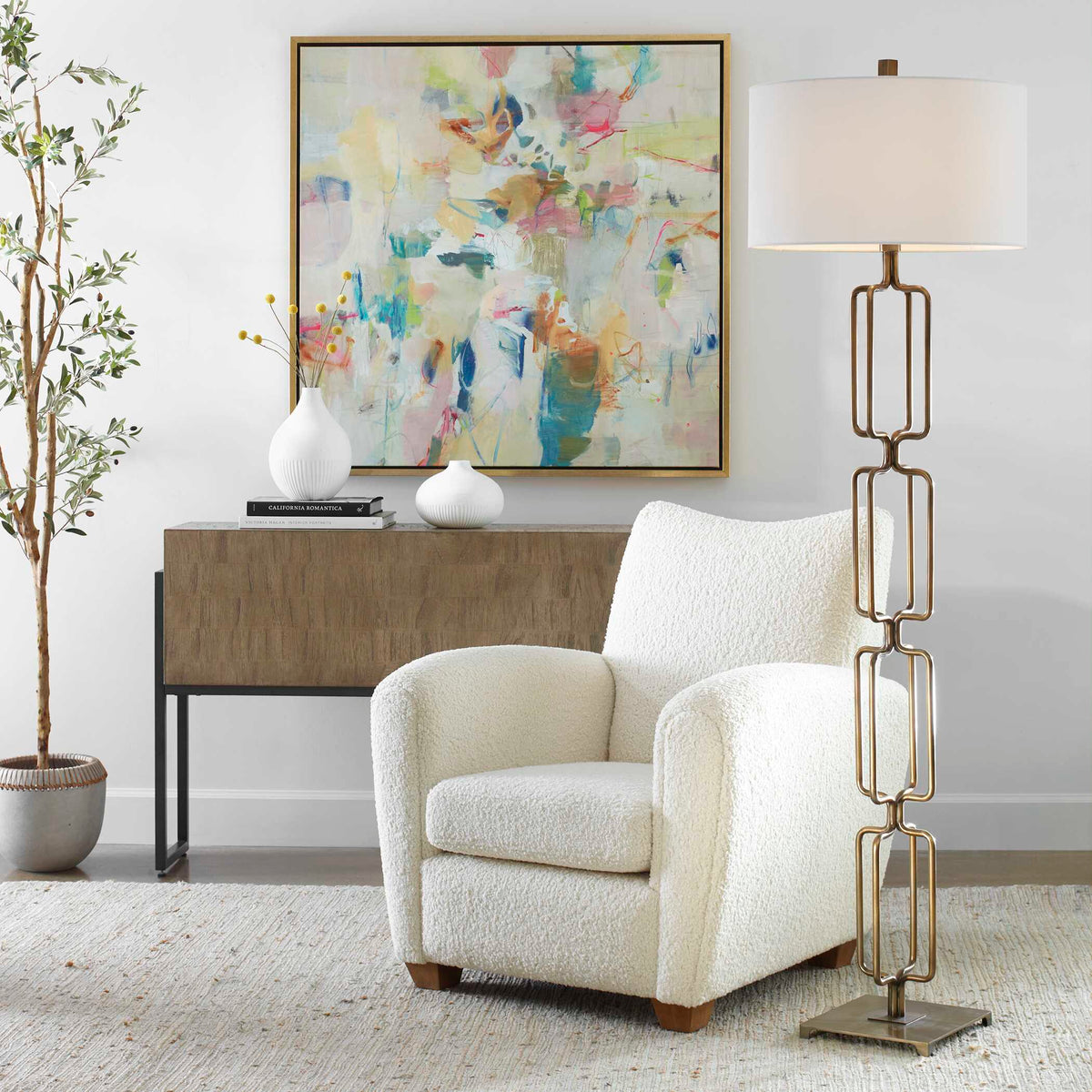 Link Brushed Gold Floor Lamp - Ornate Home