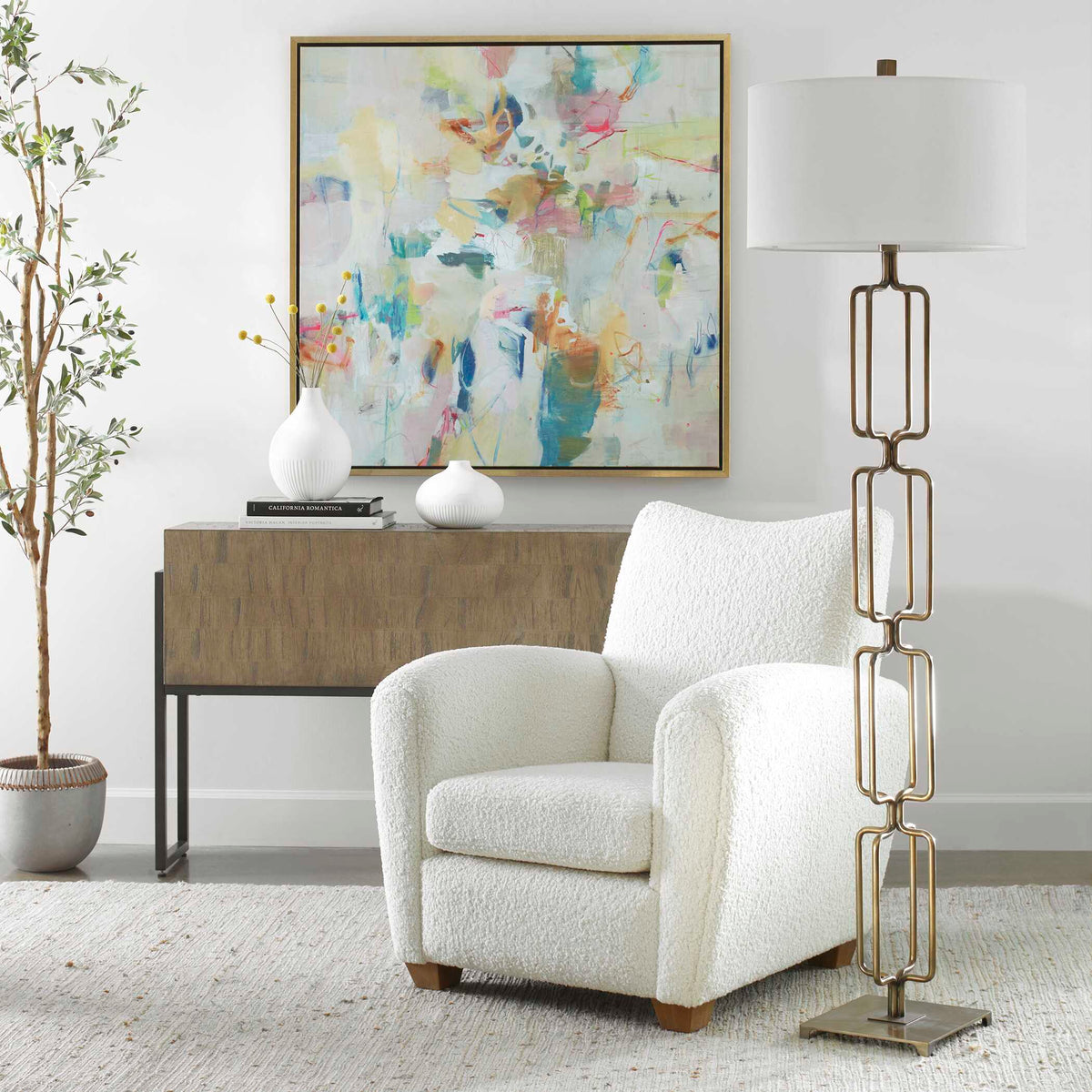 Link Brushed Gold Floor Lamp - Ornate Home