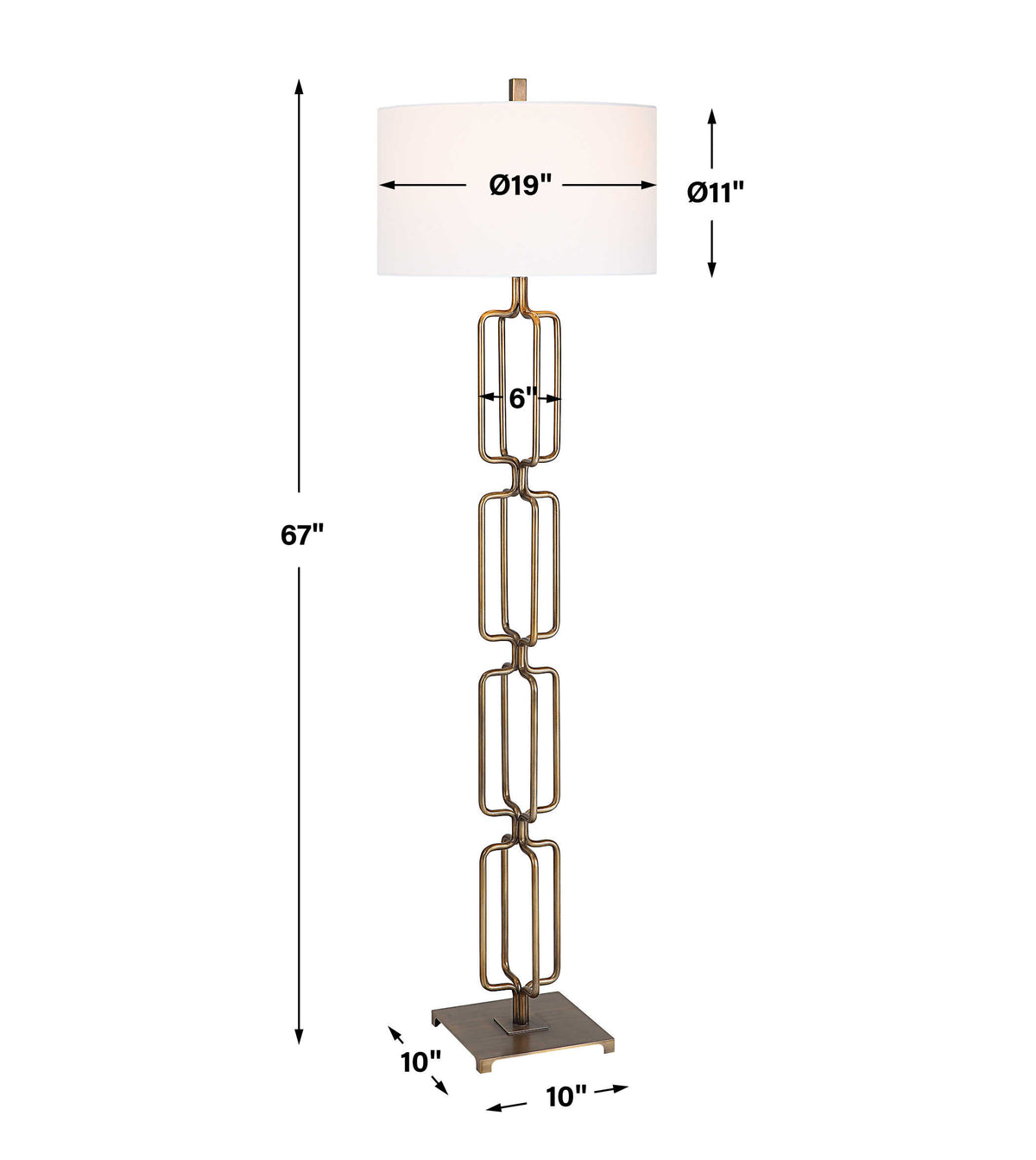 Link Brushed Gold Floor Lamp - Ornate Home