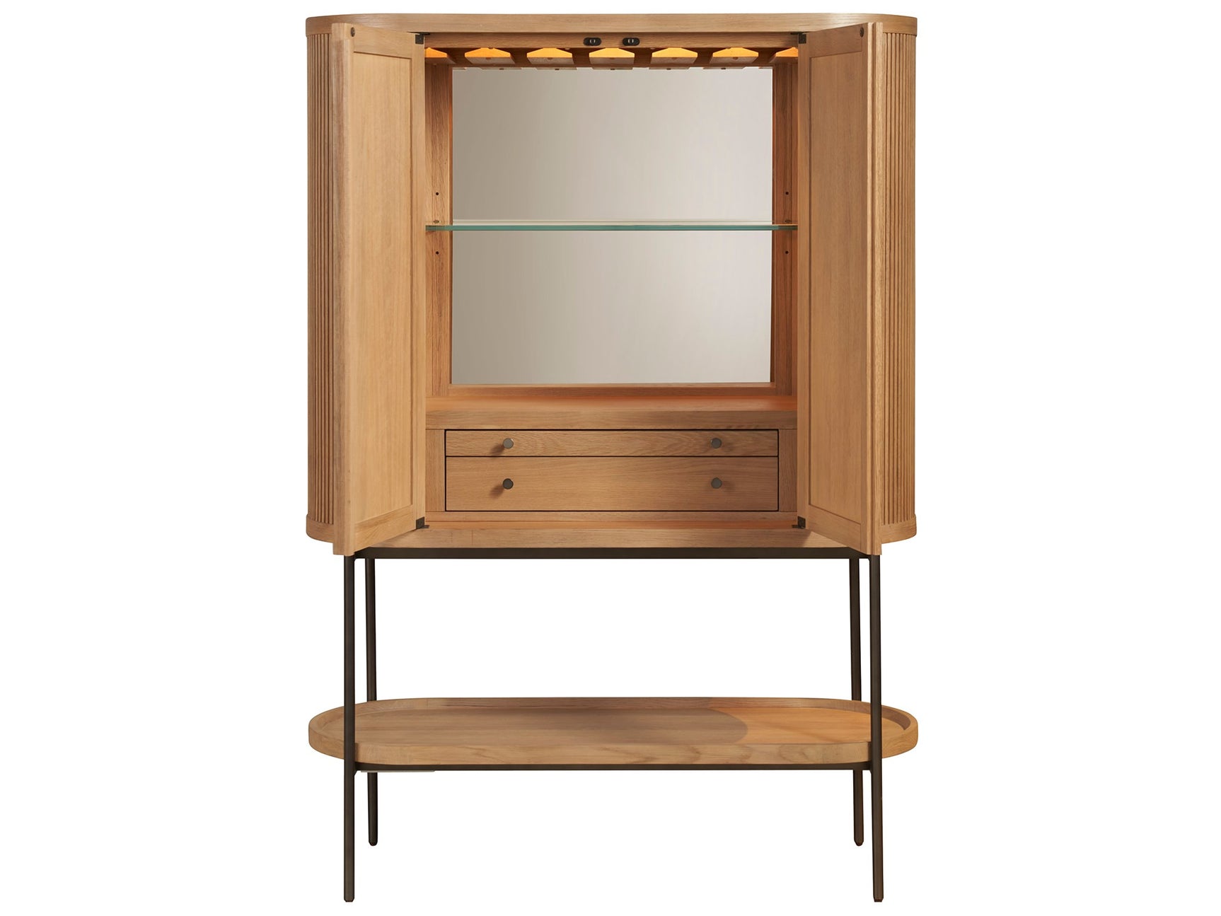 Linnea Natural Oak Bar Cabinet - Ornate Home