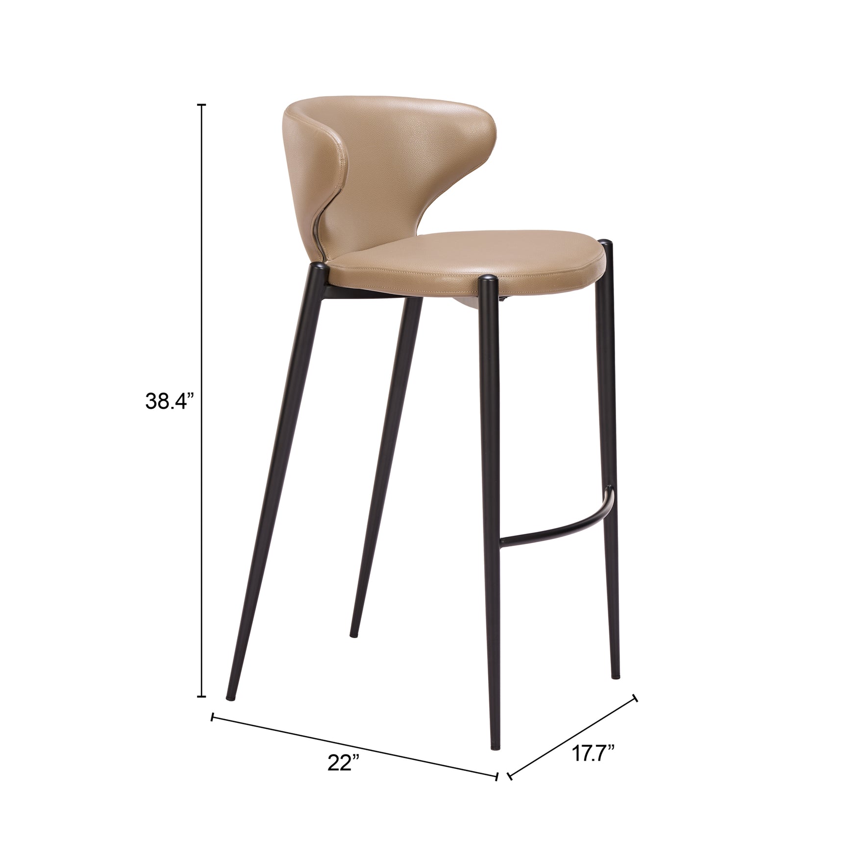 Lino Taupe Barstool (Set of 2)
