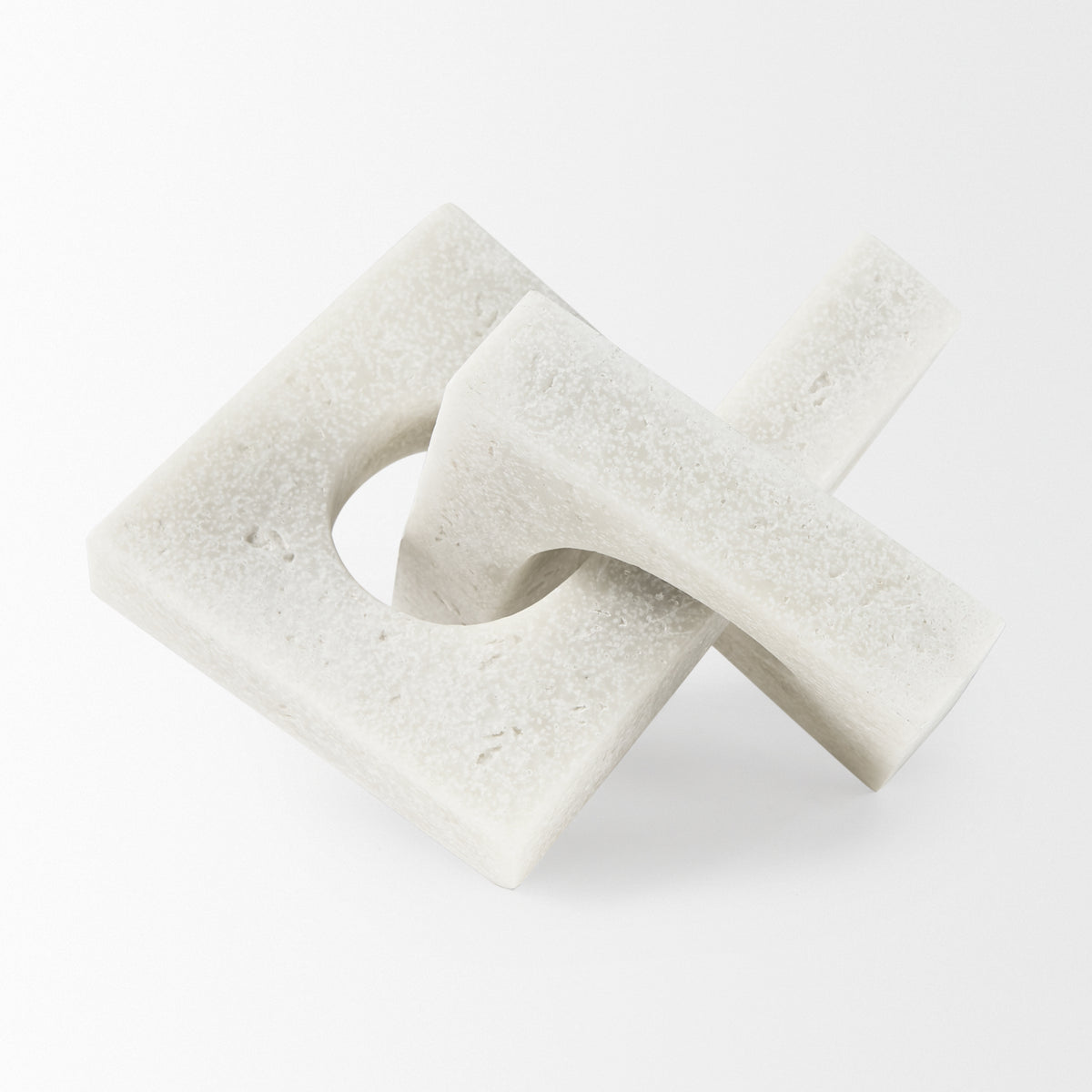 Linx White Small Granite Resin Sculpture Decorative Object - Ornate Home