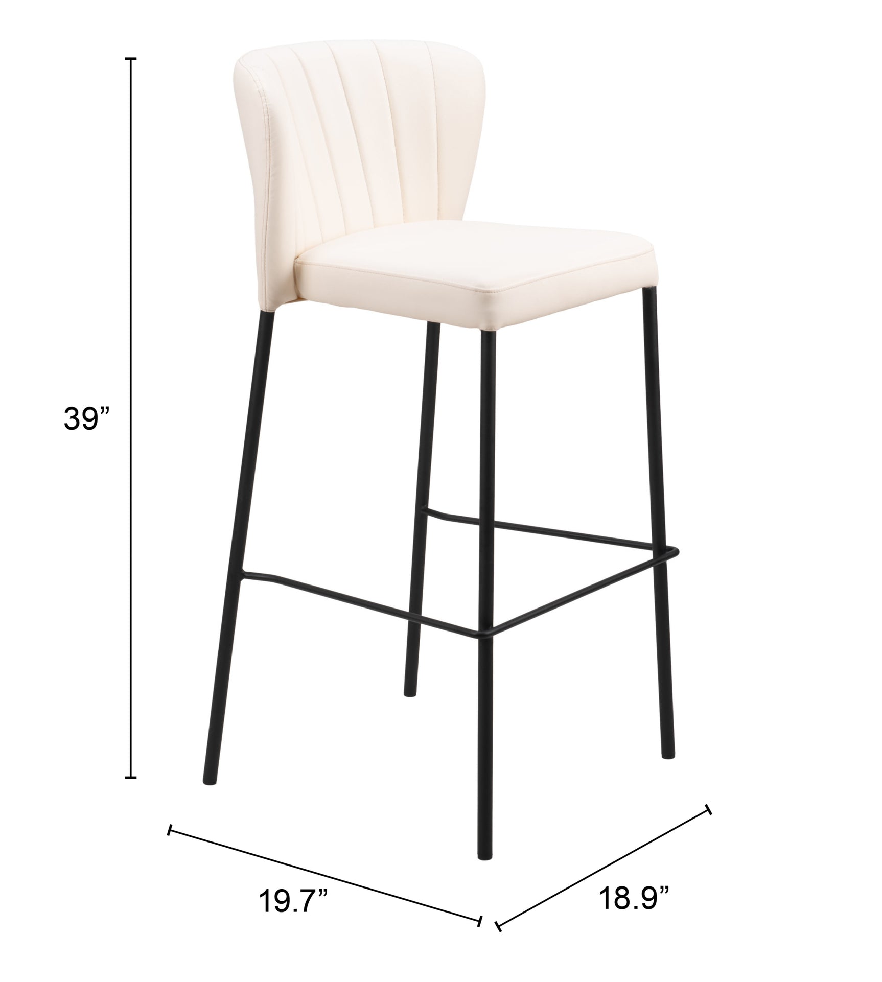Linz Cream Barstool (Set of 2) - Ornate Home