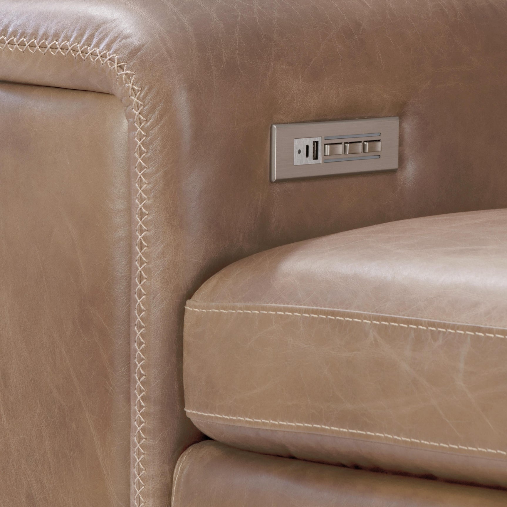 Lioni Brown Leather Power Motion Sectional (3 Pieces) - Ornate Home