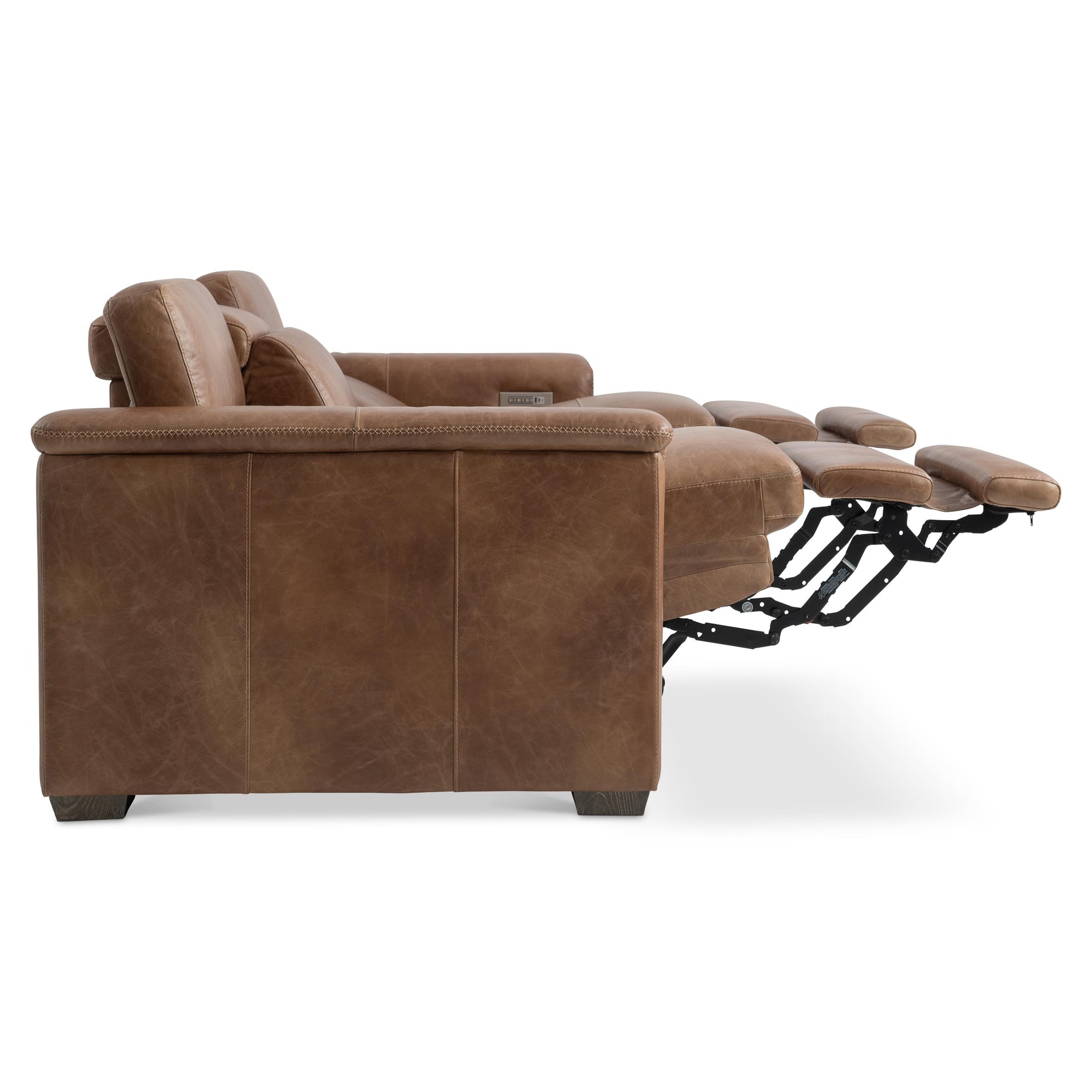 Lioni Brown Leather Power Motion Sofa - Ornate Home
