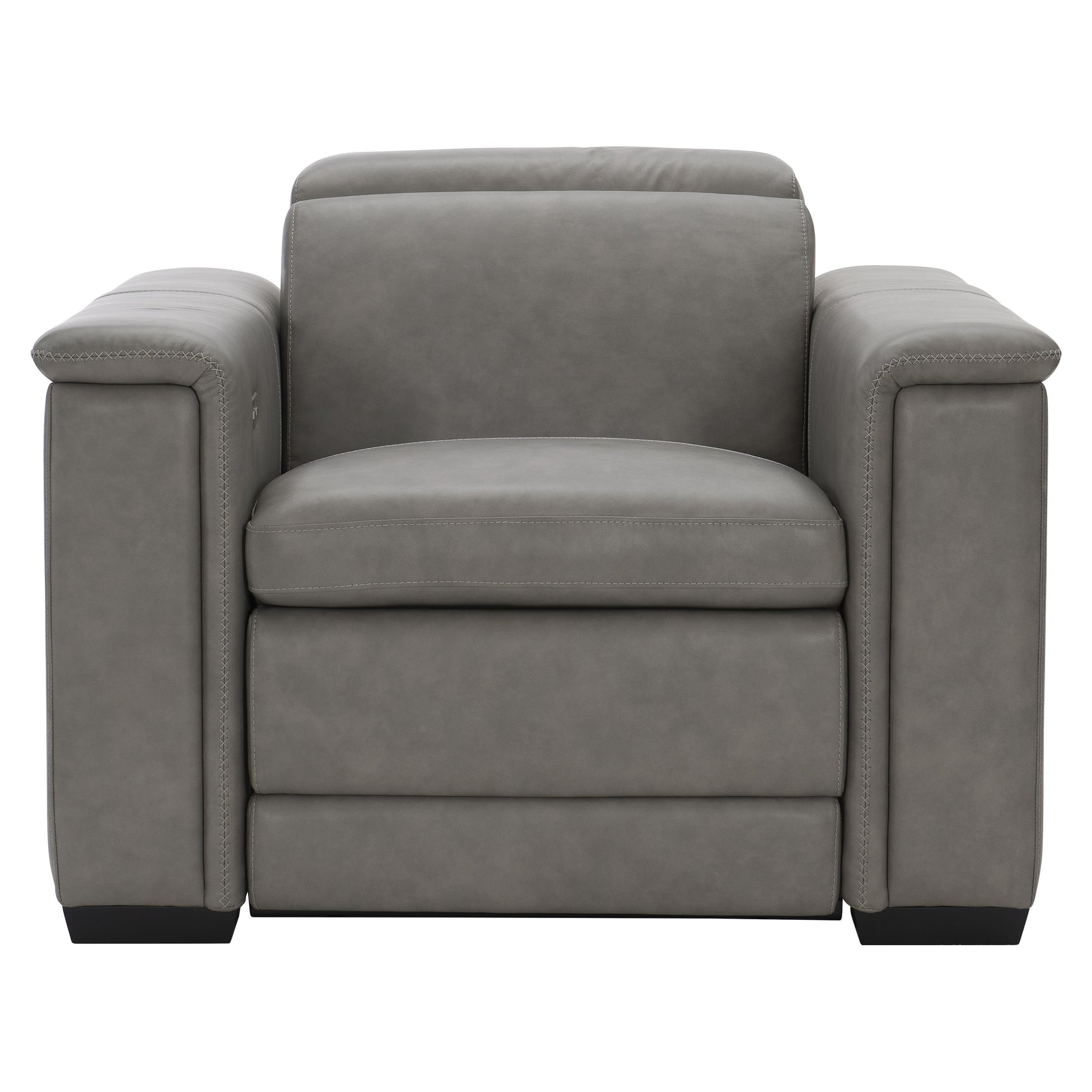 Lioni Grey Leather Power Motion Chair - Ornate Home