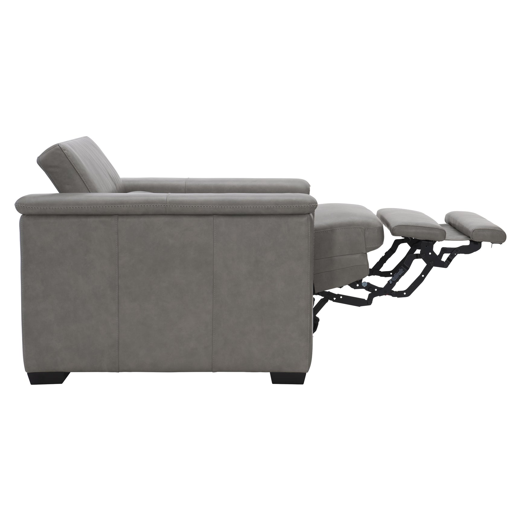 Lioni Grey Leather Power Motion Chair - Ornate Home