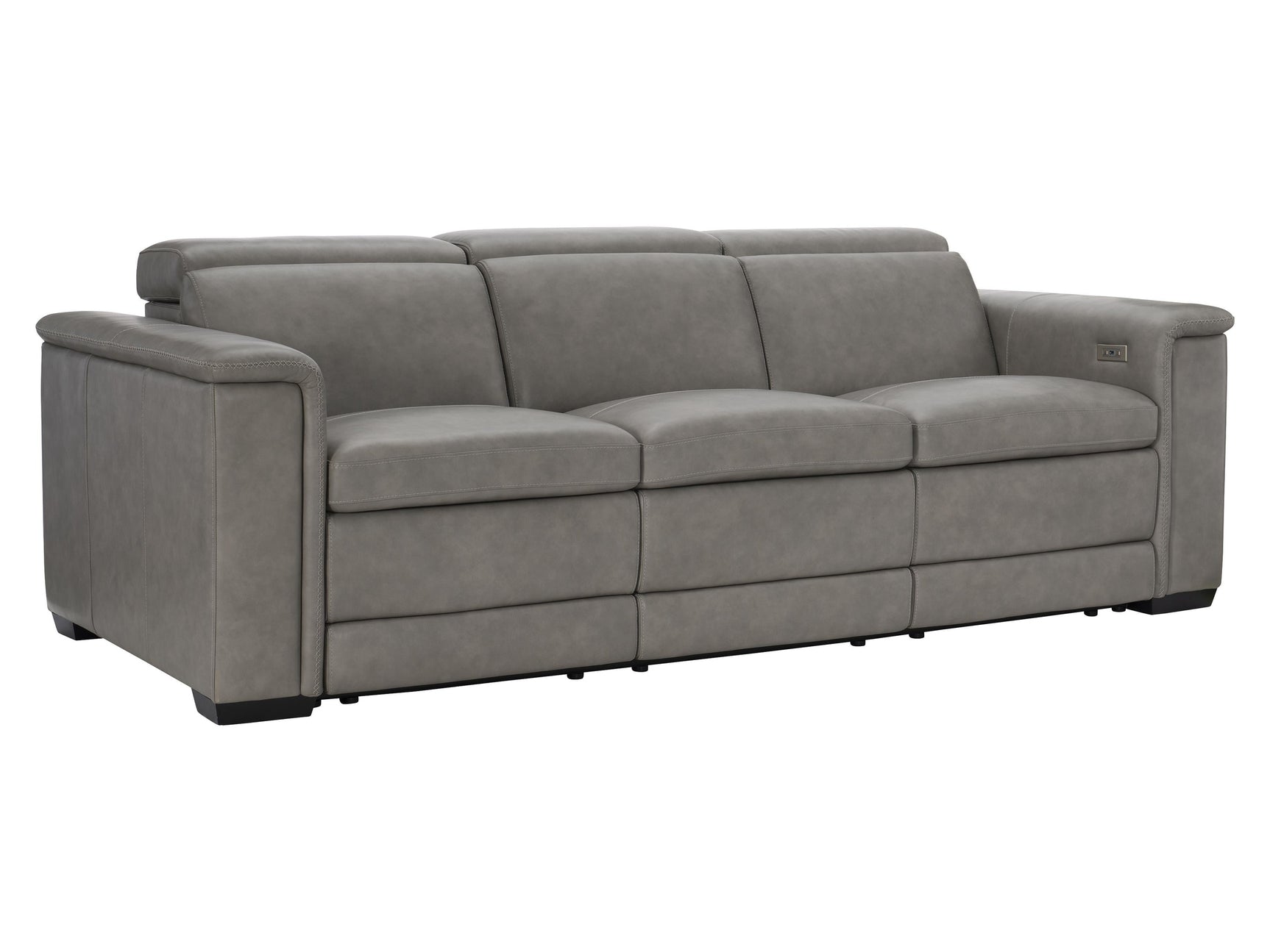 Lioni Grey Leather Power Motion Sofa - Ornate Home