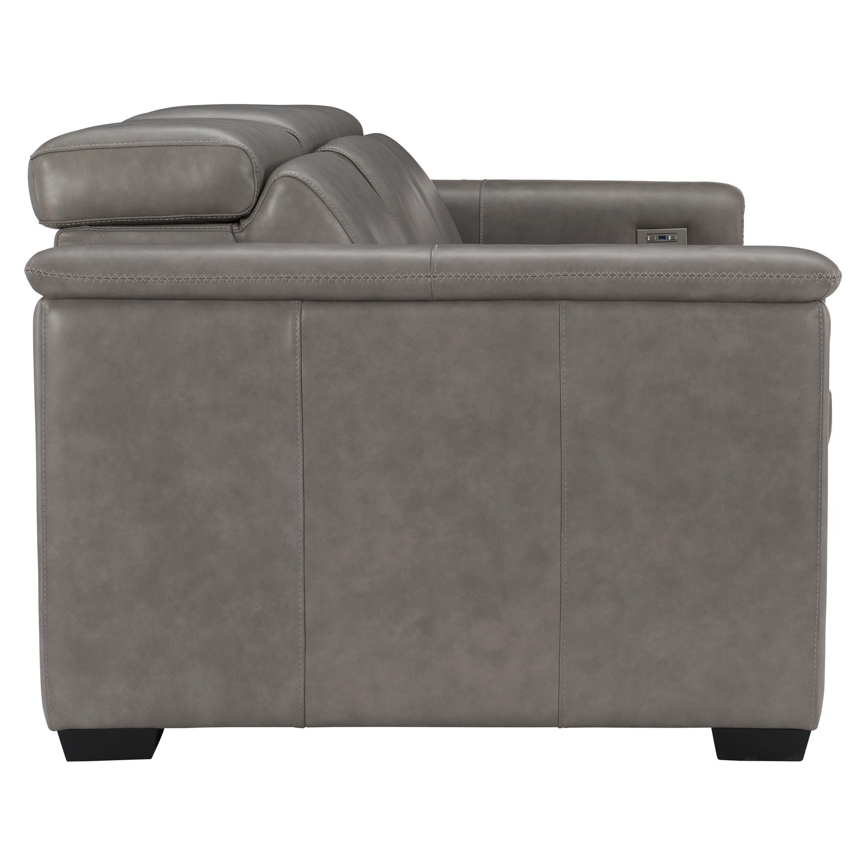 Lioni Grey Leather Power Motion Sofa - Ornate Home