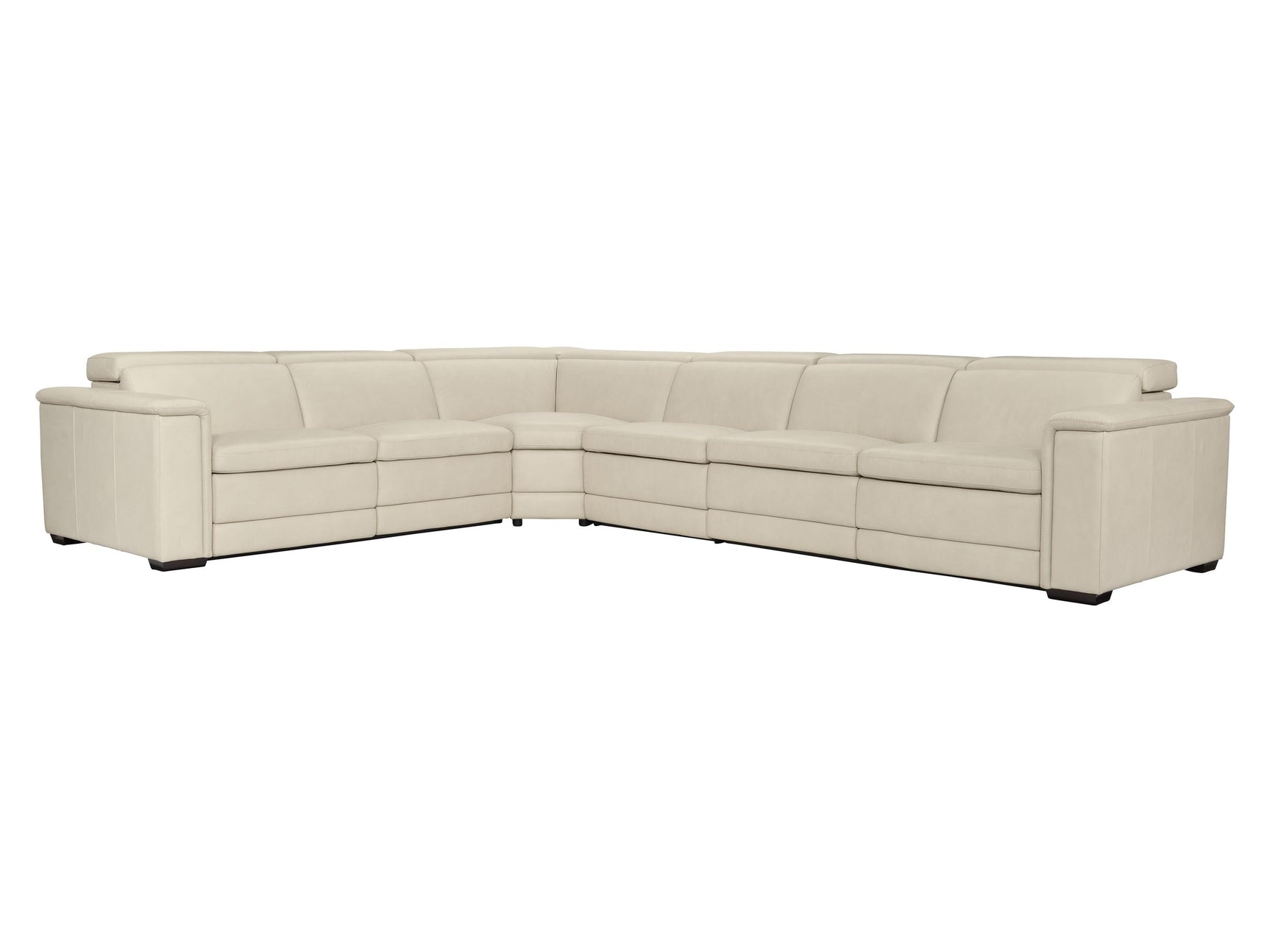 Lioni White/Cream Leather Power Motion Sectional - Ornate Home