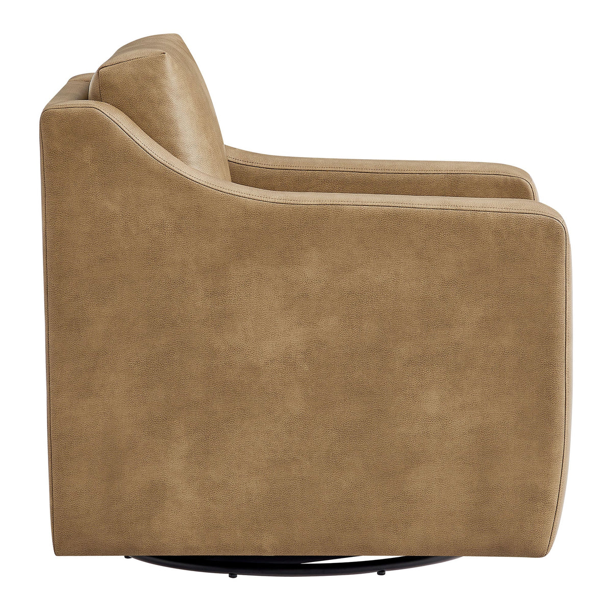 Liora Toast Vegan Leather Swivel Armchair - Ornate Home