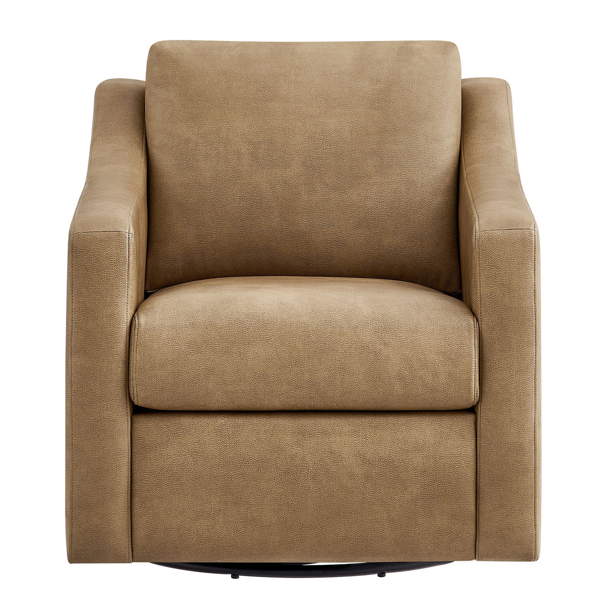 Liora Toast Vegan Leather Swivel Armchair - Ornate Home