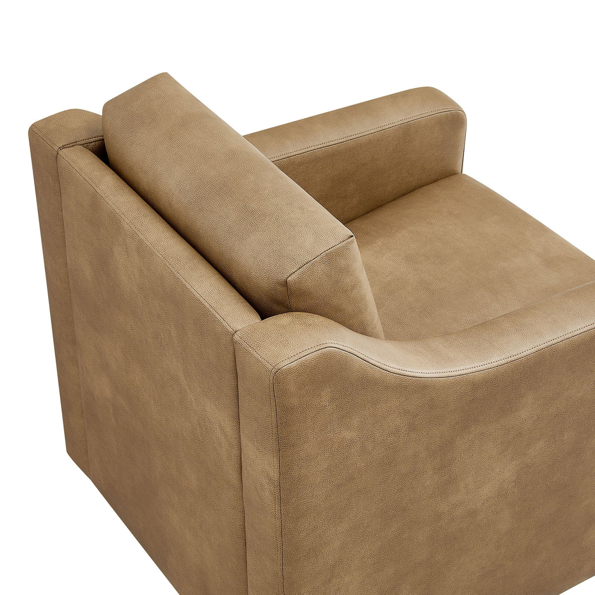 Liora Toast Vegan Leather Swivel Armchair - Ornate Home