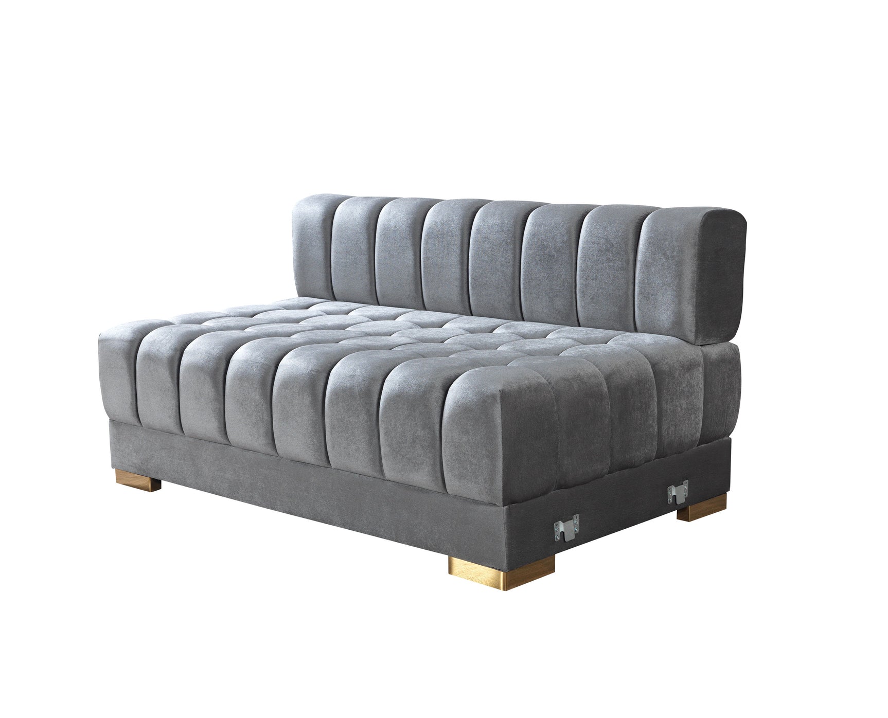 Lipa Gray Velvet Double Chaise "U" Shape Sectional Sofa - Ornate Home