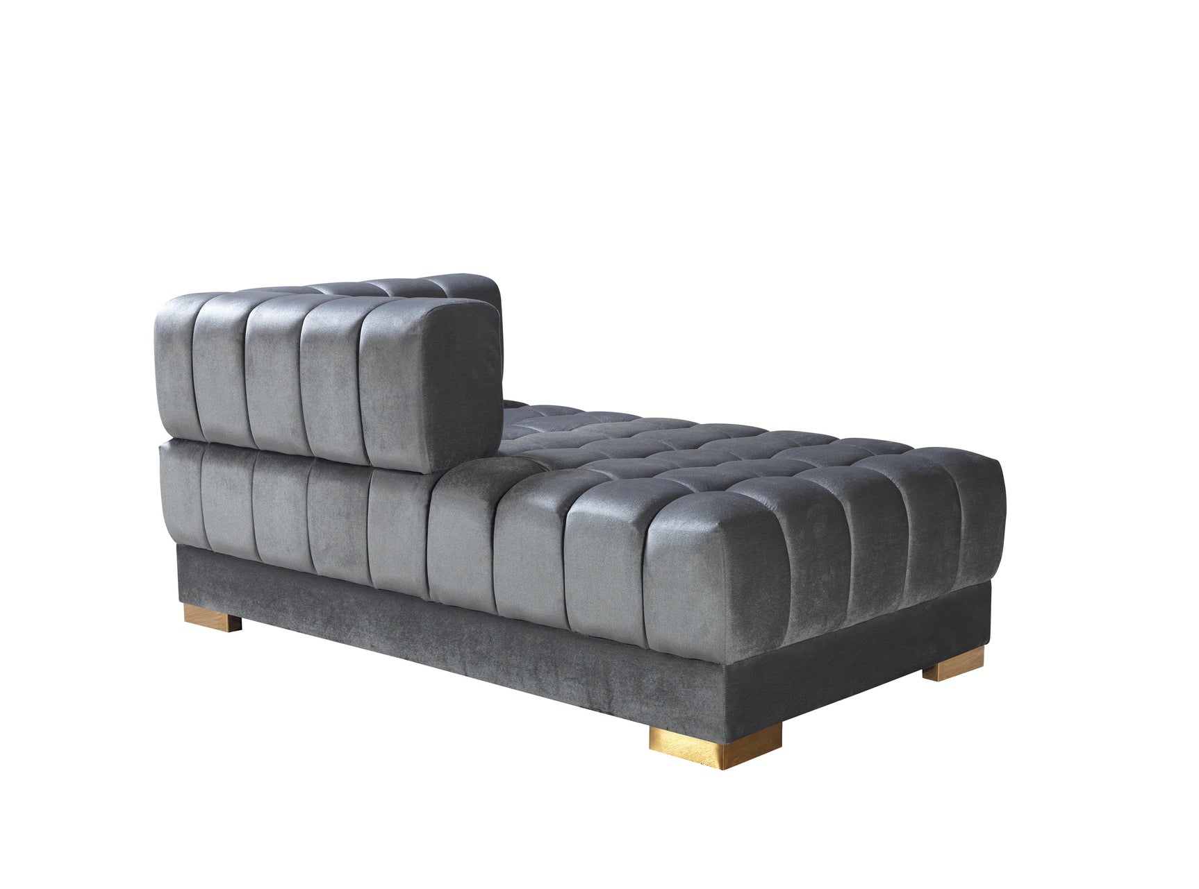 Lipa Gray Velvet Double Chaise "U" Shape Sectional Sofa - Ornate Home