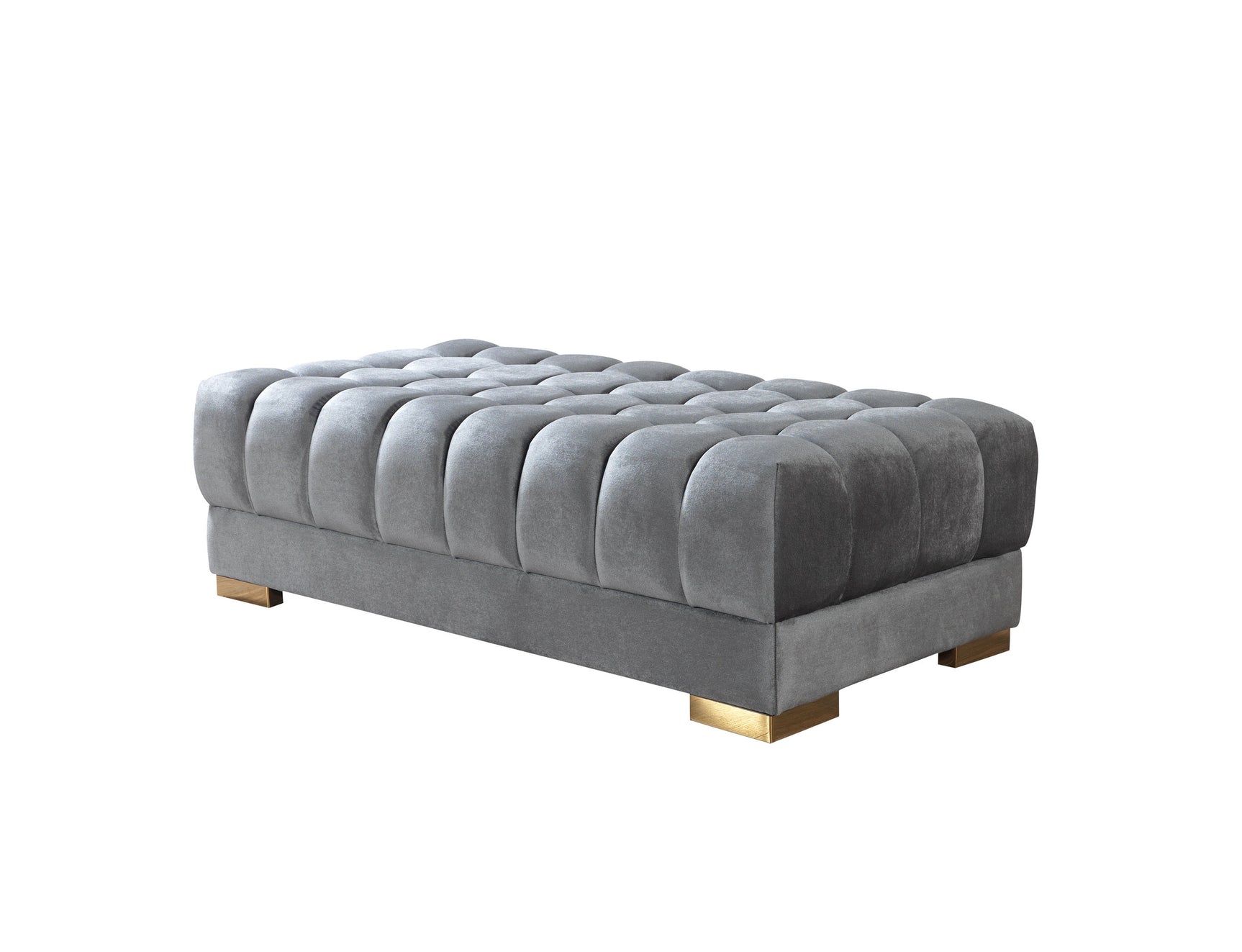 Lipa Gray Velvet Double Chaise "U" Shape Sectional Sofa - Ornate Home