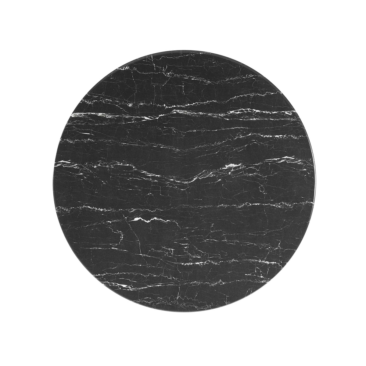 Lippa Black 36" Round Faux Marble Coffee Table - Ornate Home
