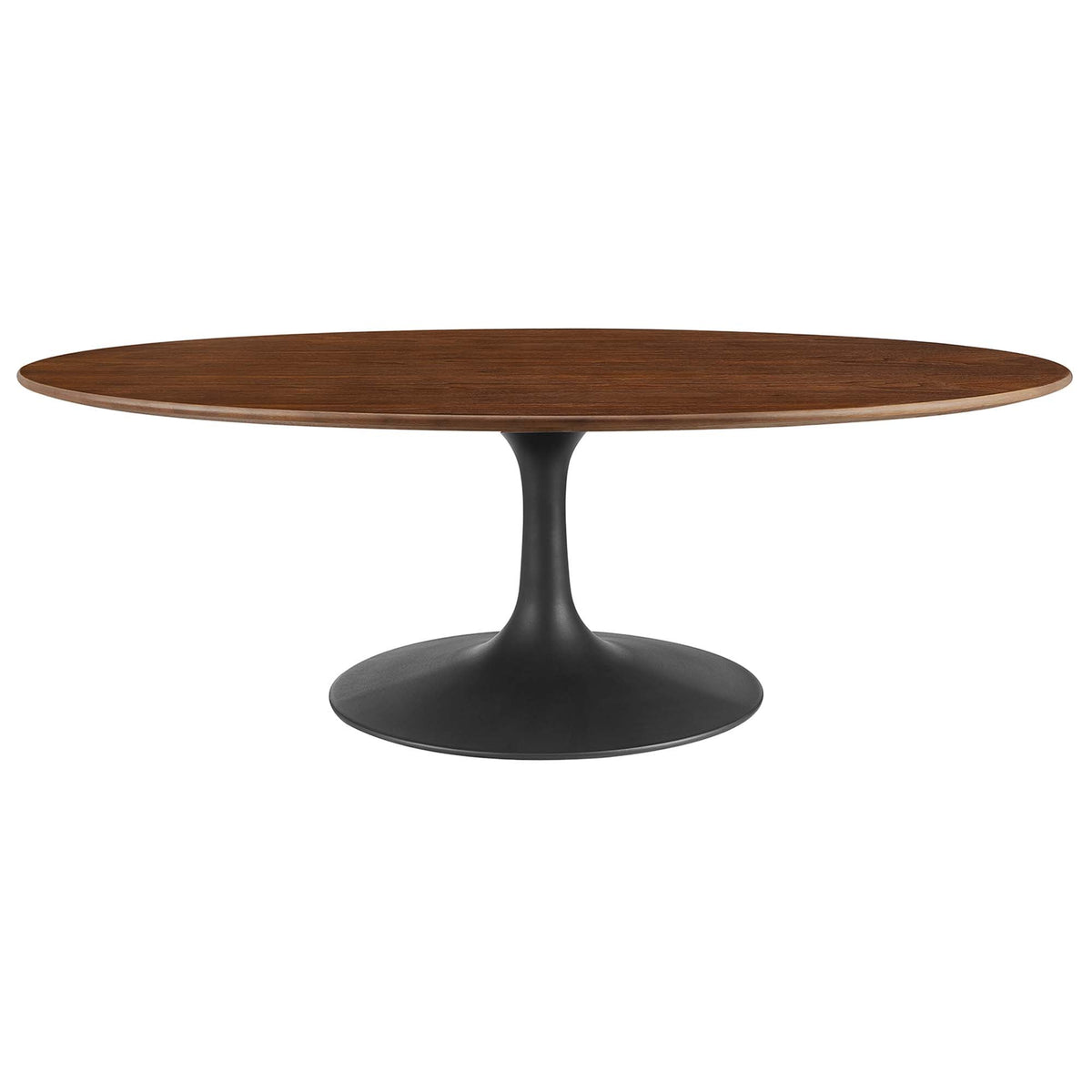 Lippa Black/Walnut 48" Oval Wood Coffee Table - Ornate Home