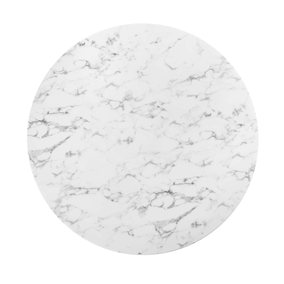 Lippa Black/White 54" Round Faux Marble Dining Table - Ornate Home