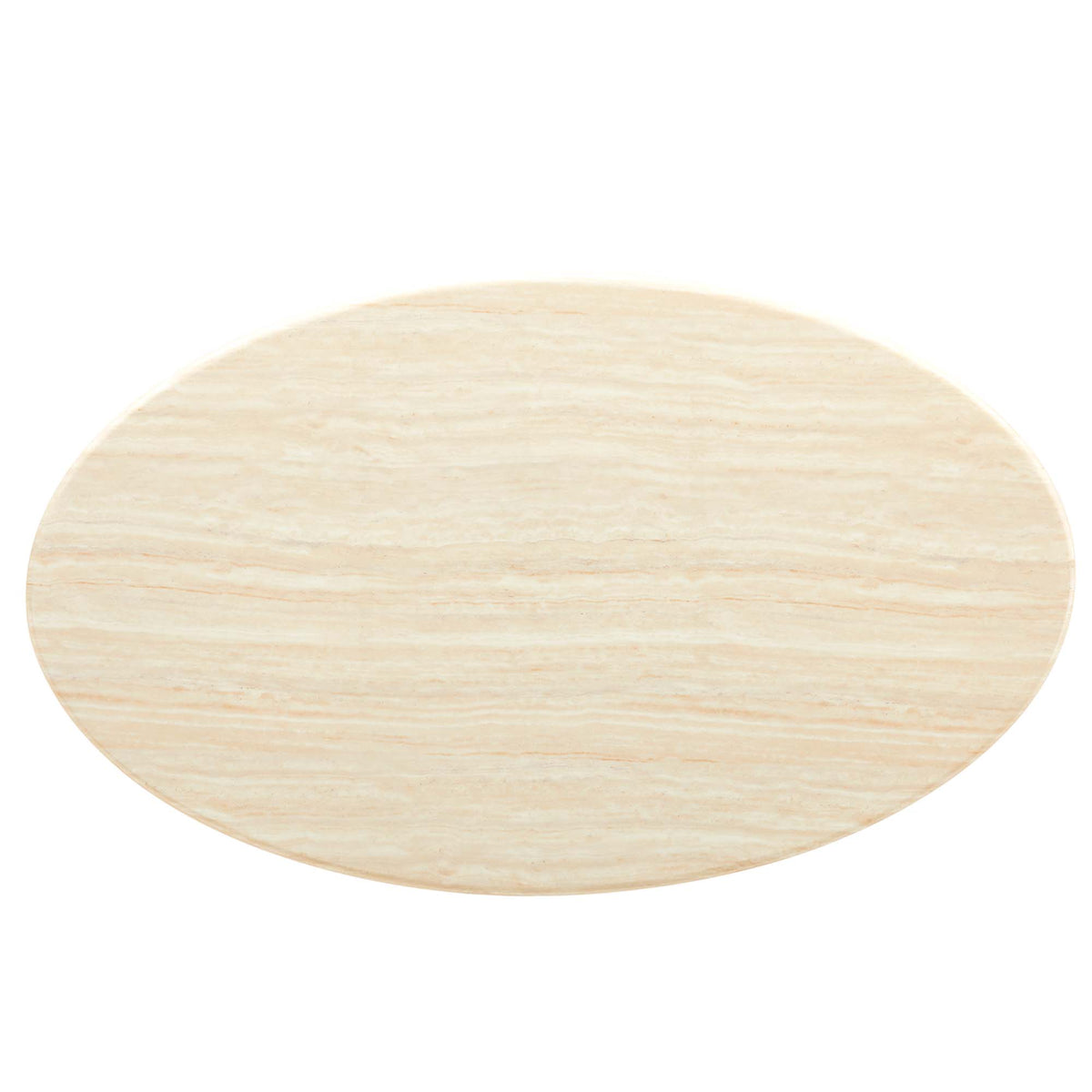 Lippa Gold 60" Oval Faux Travertine Dining Table - Ornate Home