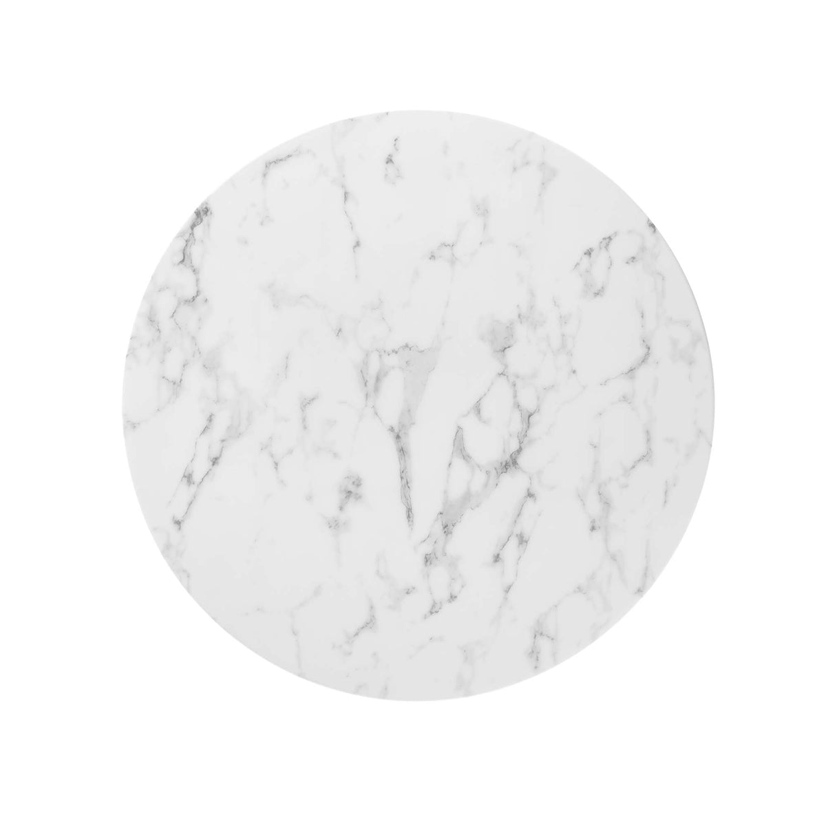 Lippa Gold/White 36" Round Faux Marble Dining Table - Ornate Home