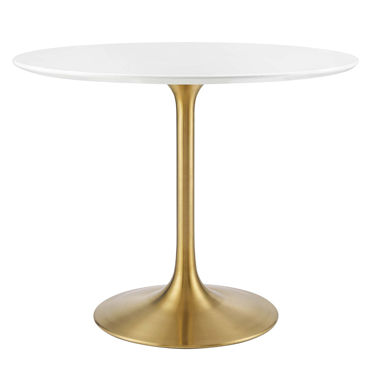 Lippa Gold/White 36" Round Wood Dining Table - Ornate Home