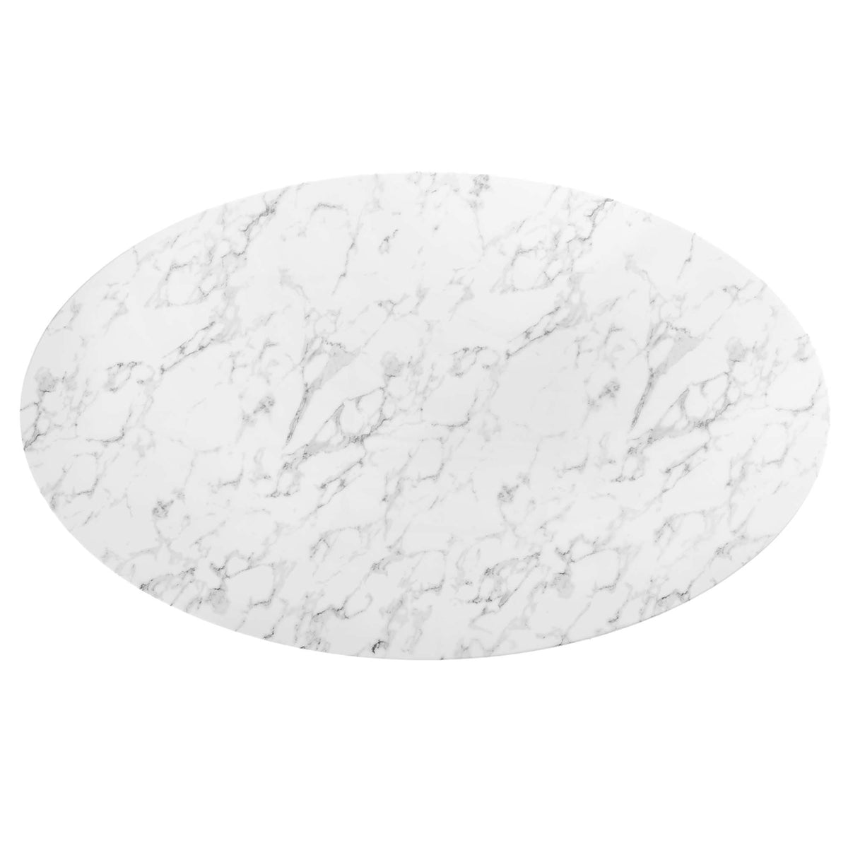 Lippa Gold/White 78" Oval Faux Marble Dining Table - Ornate Home