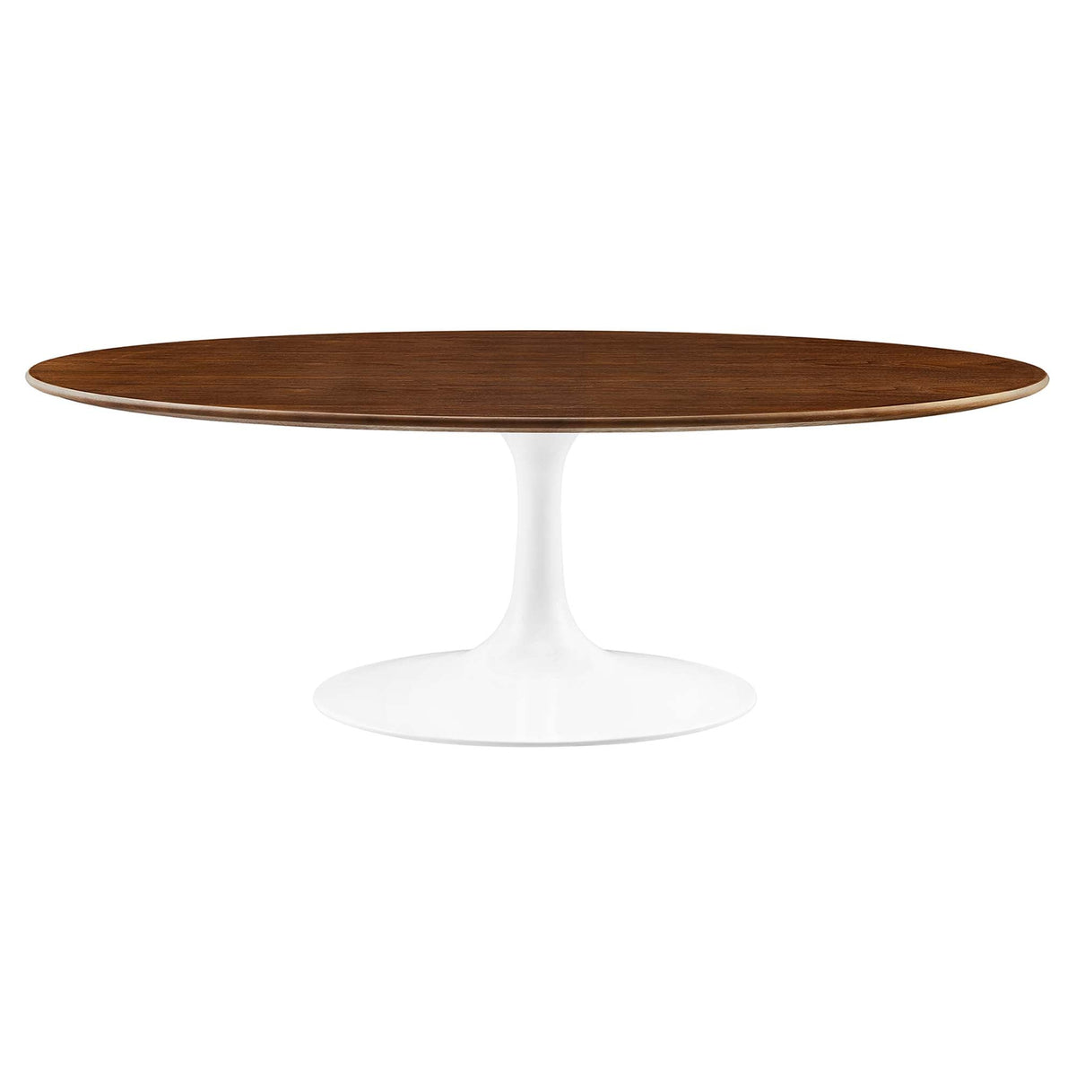Lippa Walnut 48" Oval Wood Coffee Table - Ornate Home
