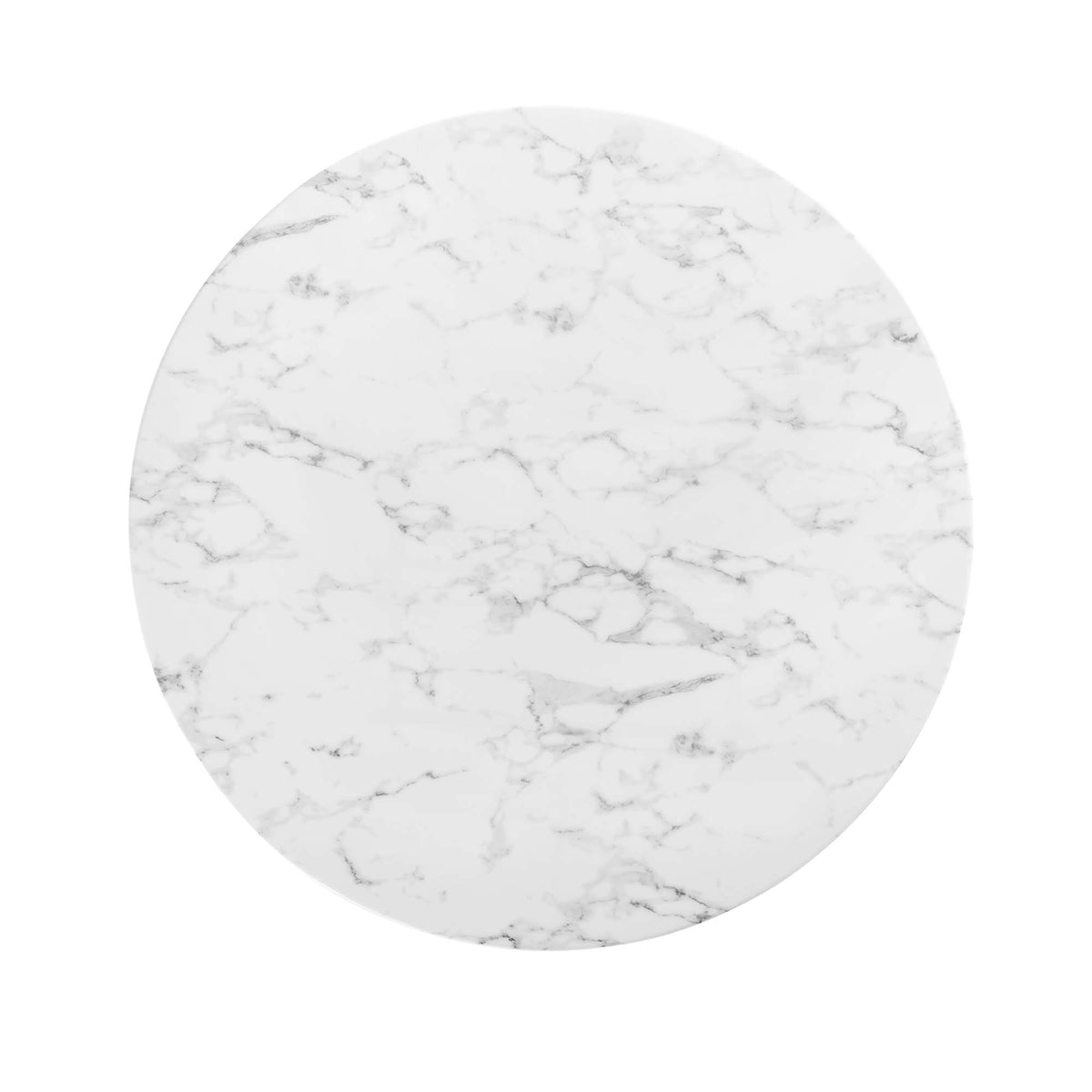 Lippa White 48" Round Faux Marble Dining Table - Ornate Home