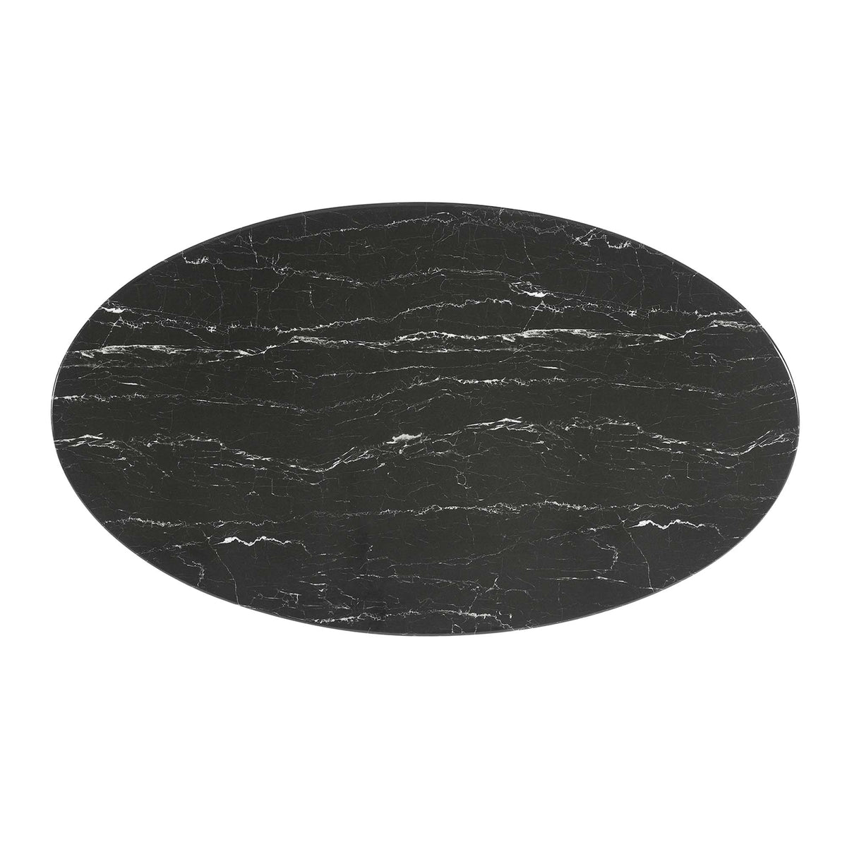 Lippa White/Black 54" Oval Faux Marble Dining Table - Ornate Home