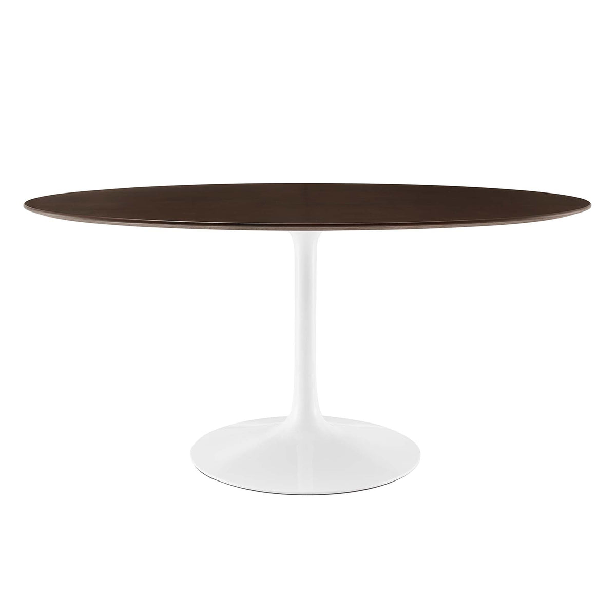 Lippa White/Cherry 60" Oval Cherry Walnut Wood Dining Table - Ornate Home