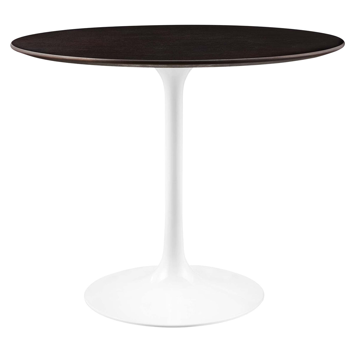 Lippa White/Cherry Walnut 36" Round Wood Dining Table - Ornate Home