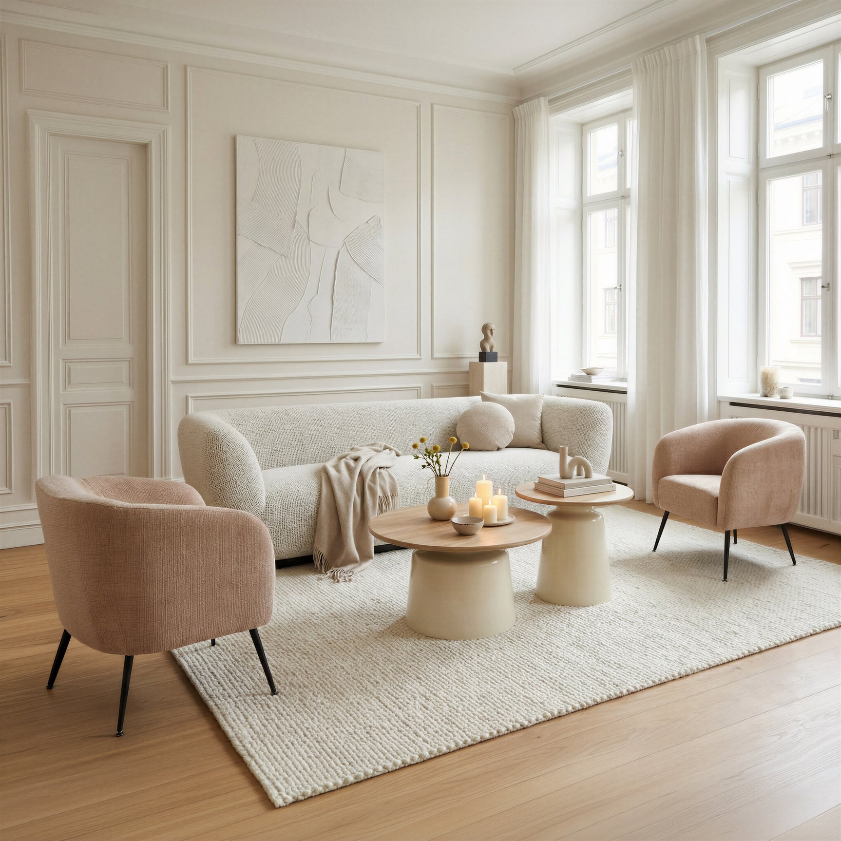Lireen Natural & Ivory Coffee Table Set (2-Piece) - Ornate Home