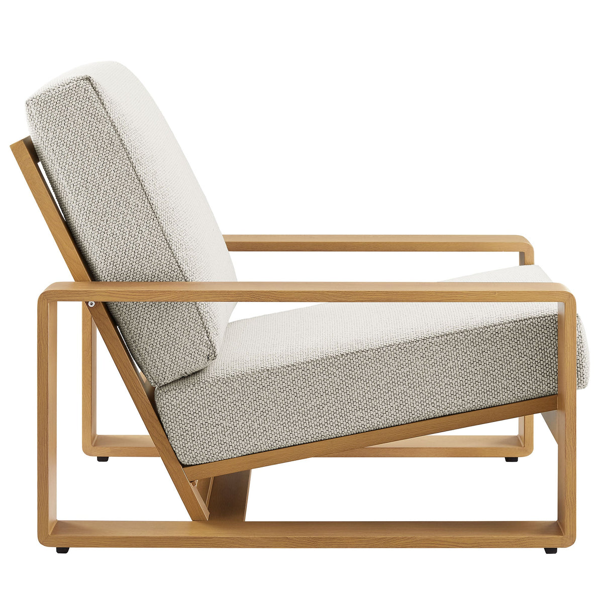 Lirienne Ivory/Natural Outdoor Patio Aluminum Faux Wood Armchair - Ornate Home