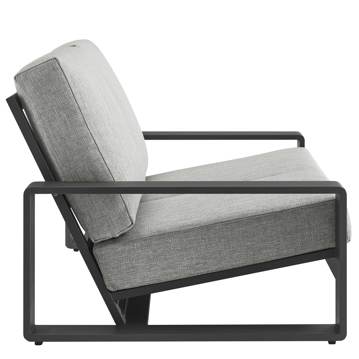 Lirienne Light Gray/Gray Outdoor Patio Aluminum Loveseat - Ornate Home