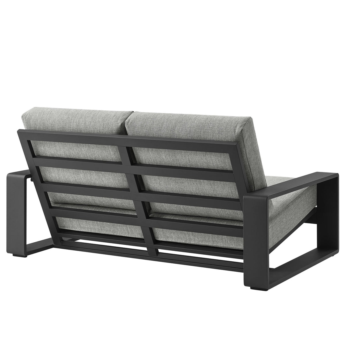Lirienne Light Gray/Gray Outdoor Patio Aluminum Loveseat - Ornate Home