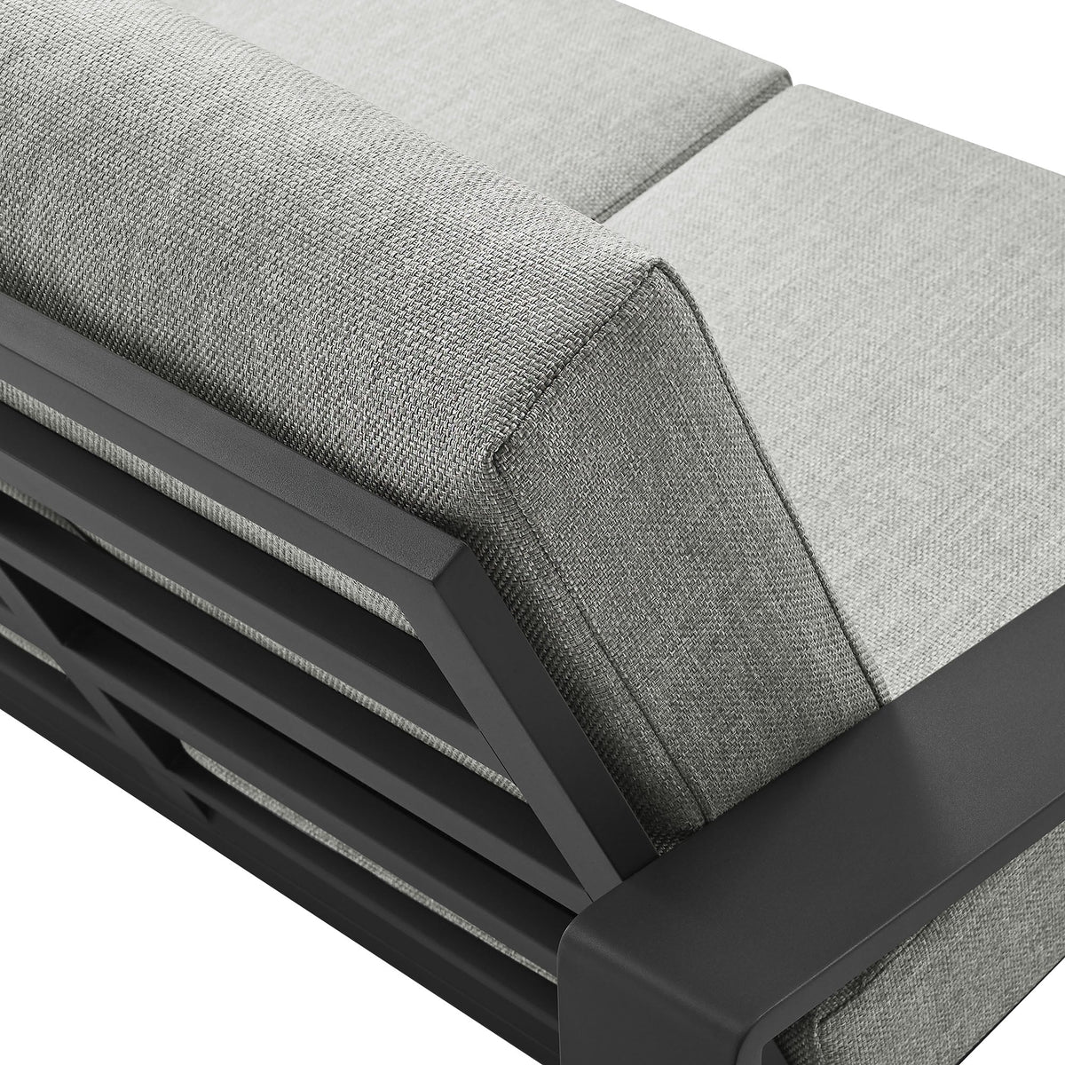 Lirienne Light Gray/Gray Outdoor Patio Aluminum Loveseat - Ornate Home
