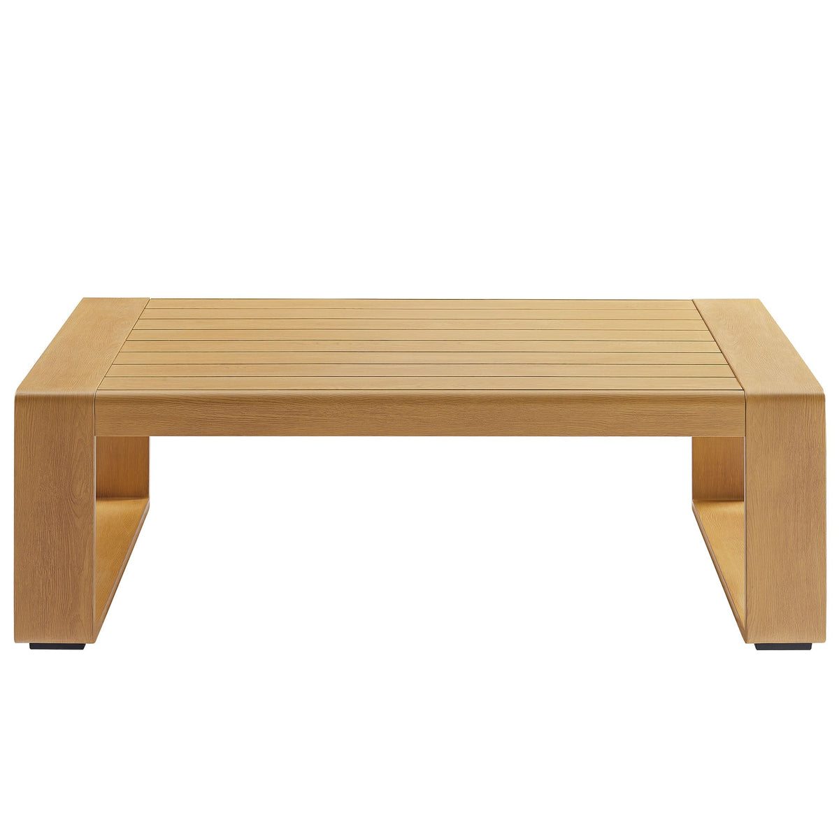 Lirienne Natural Outdoor Patio Aluminum Faux Wood Coffee Table - Ornate Home