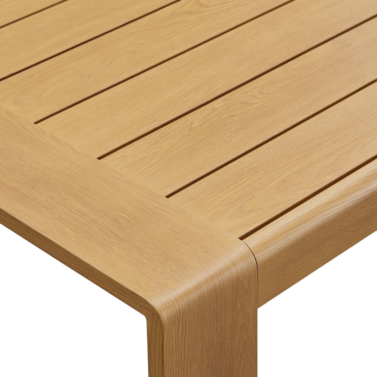 Lirienne Natural Outdoor Patio Aluminum Faux Wood Coffee Table - Ornate Home