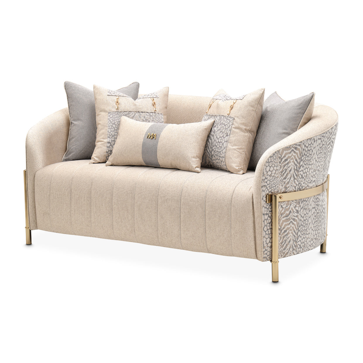 Lisbon Gold/Opal Loveseat - Ornate Home
