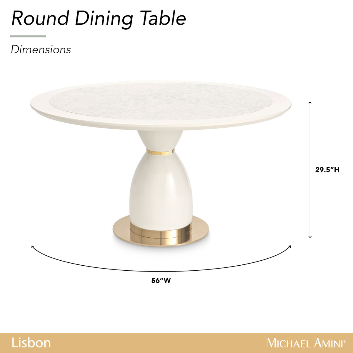Lisbon Silken Cream Round Dining Table