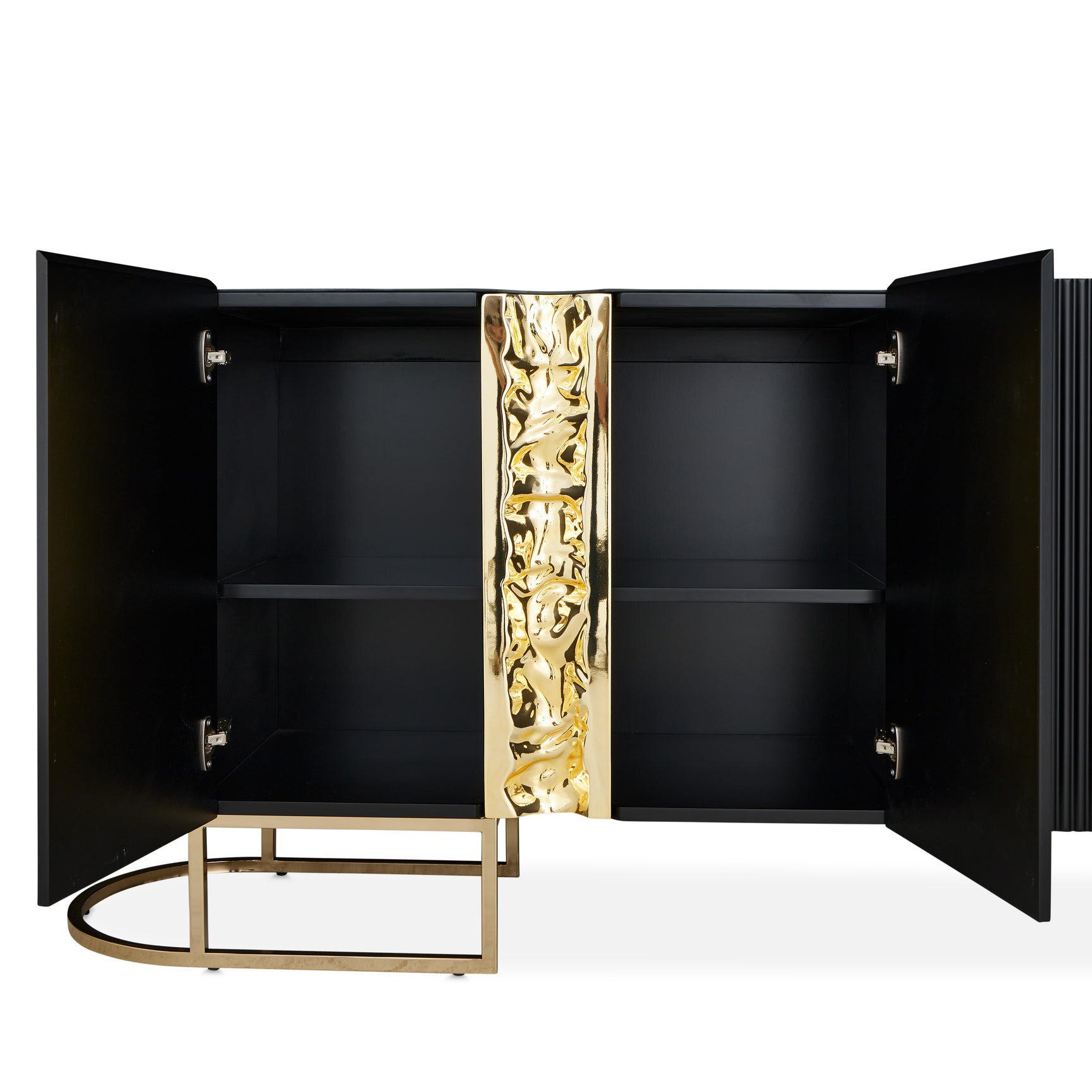 Lisbon Silken Matte Black Console Table - Ornate Home