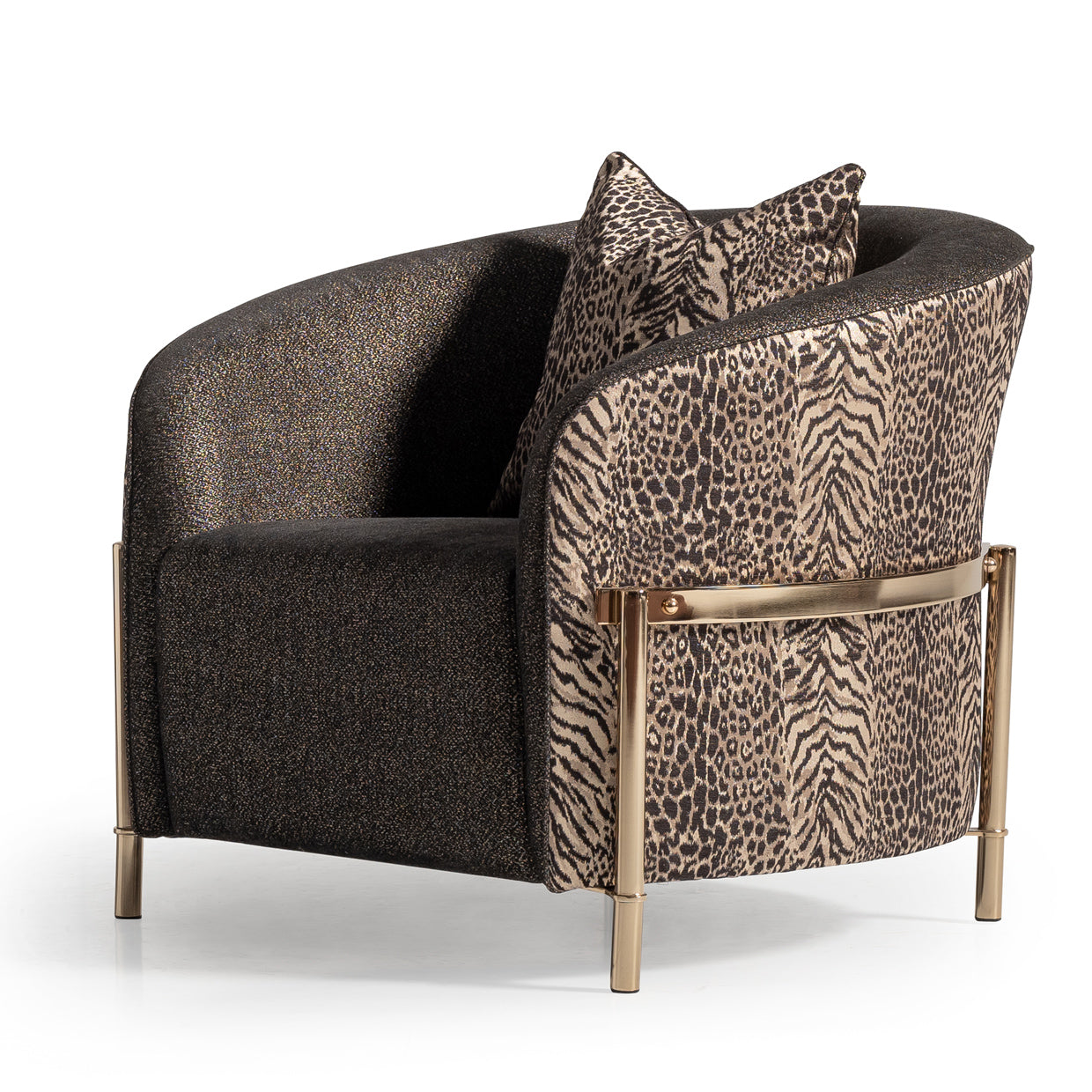Lisbon Silken Matte Black/Onyx Accent Chair - Ornate Home
