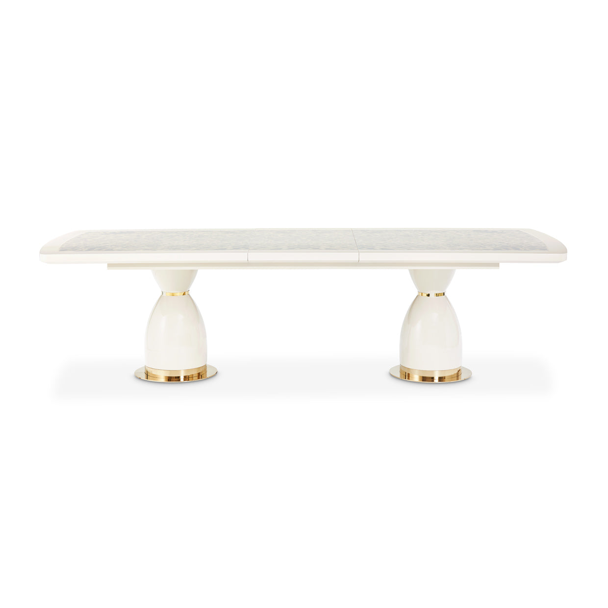 Lisbon Silken Matte Cream Double Pedestal Dining Table - Ornate Home