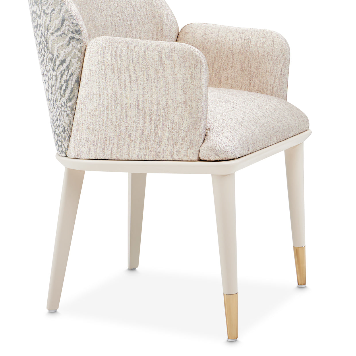 Lisbon Silken Matte Cream/Opal Dining Arm Chair - Ornate Home