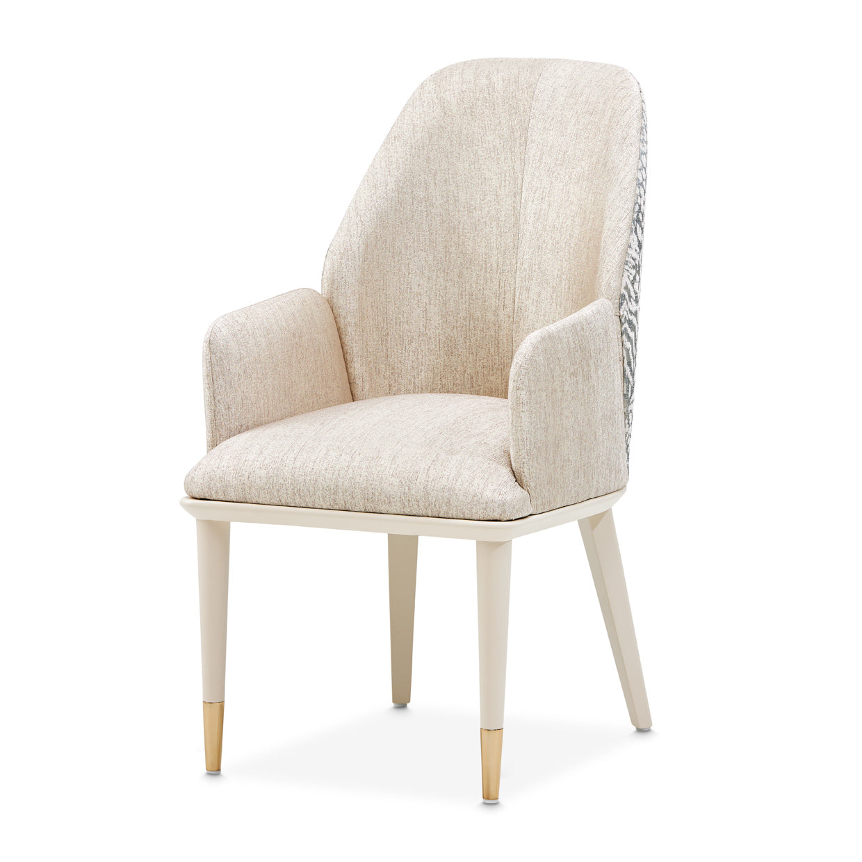 Lisbon Silken Matte Cream/Opal Dining Arm Chair - Ornate Home