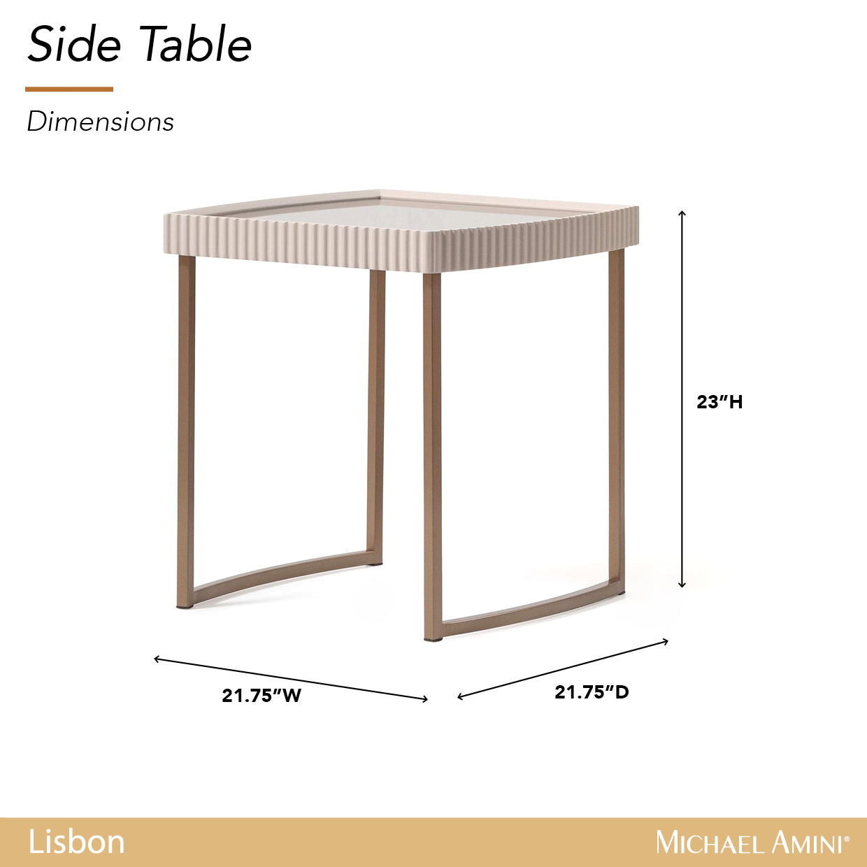 Lisbon Silky Cream Side Table - Ornate Home