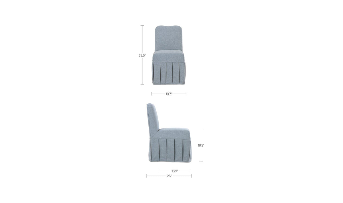Liv Light Blue Slipcover Dining Chair (Set of 2) - Ornate Home